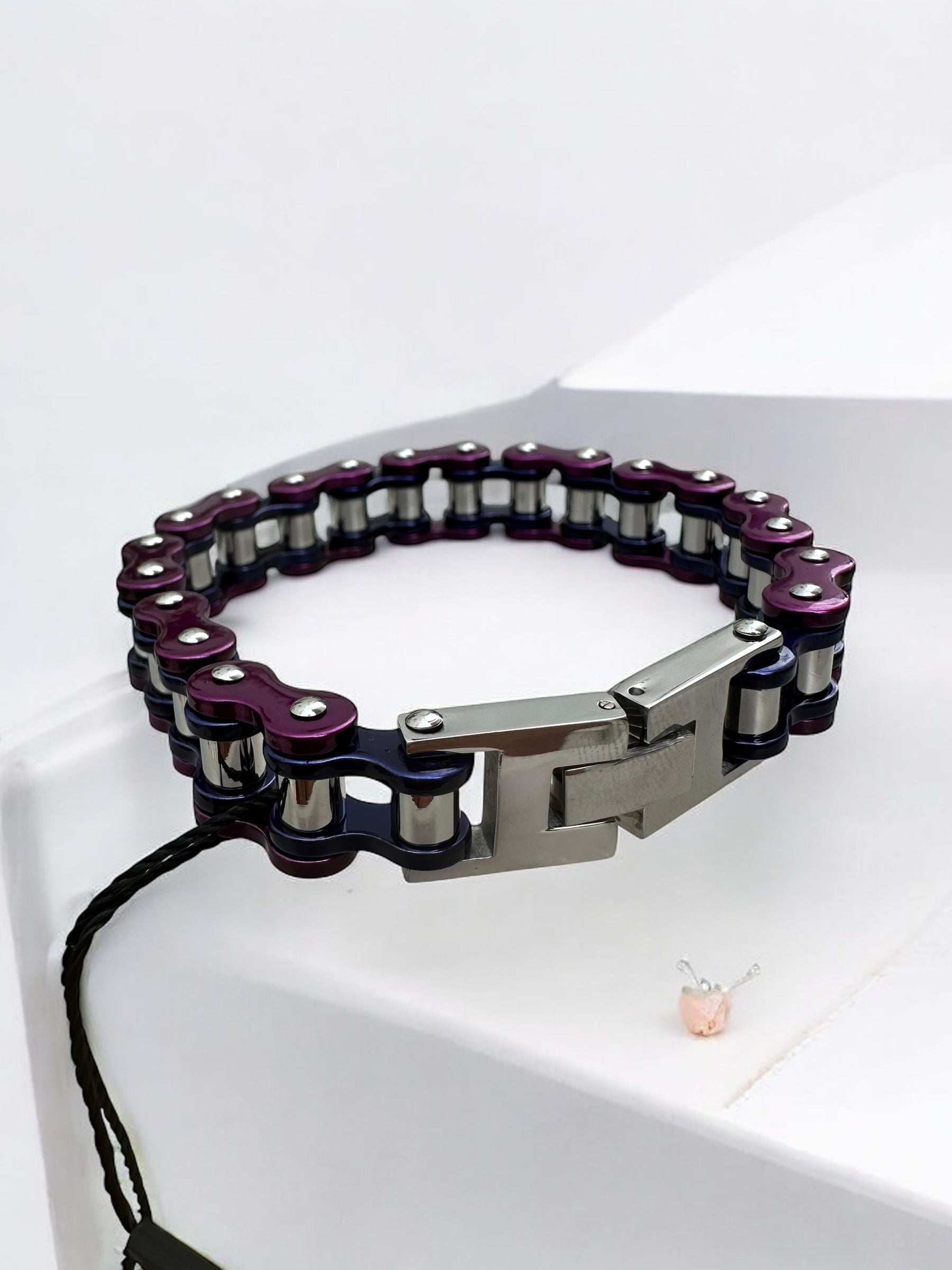 The Purple Rain Stainless Steel Bike Chain Bracelet | MEN ACCESSORIES | LAVISH NY | OUTFAIR | OUTFAIR
