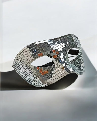 Silver Disco Ball Mask