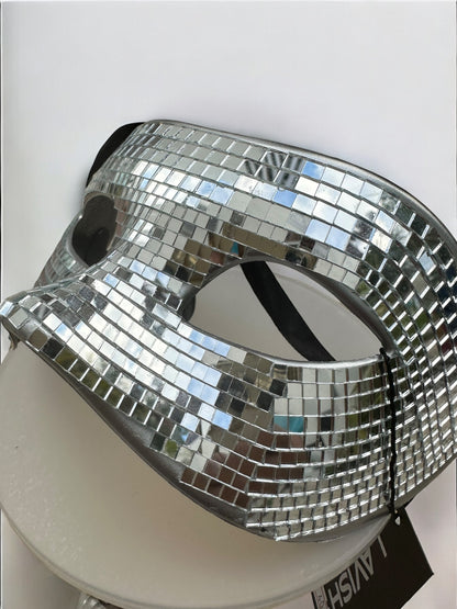Silver Disco Ball Mask | MEN ACCESSORIES | LAVISH NY | OUTFAIR | OUTFAIR