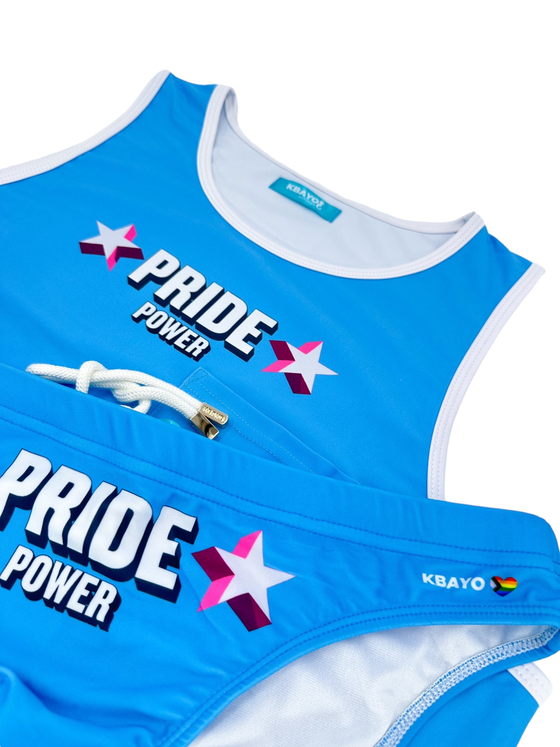 PRIDE POWER Light Blue Swimsuit | MEN SWIMWEAR | KBAYO | OUTFAIR | OUTFAIR