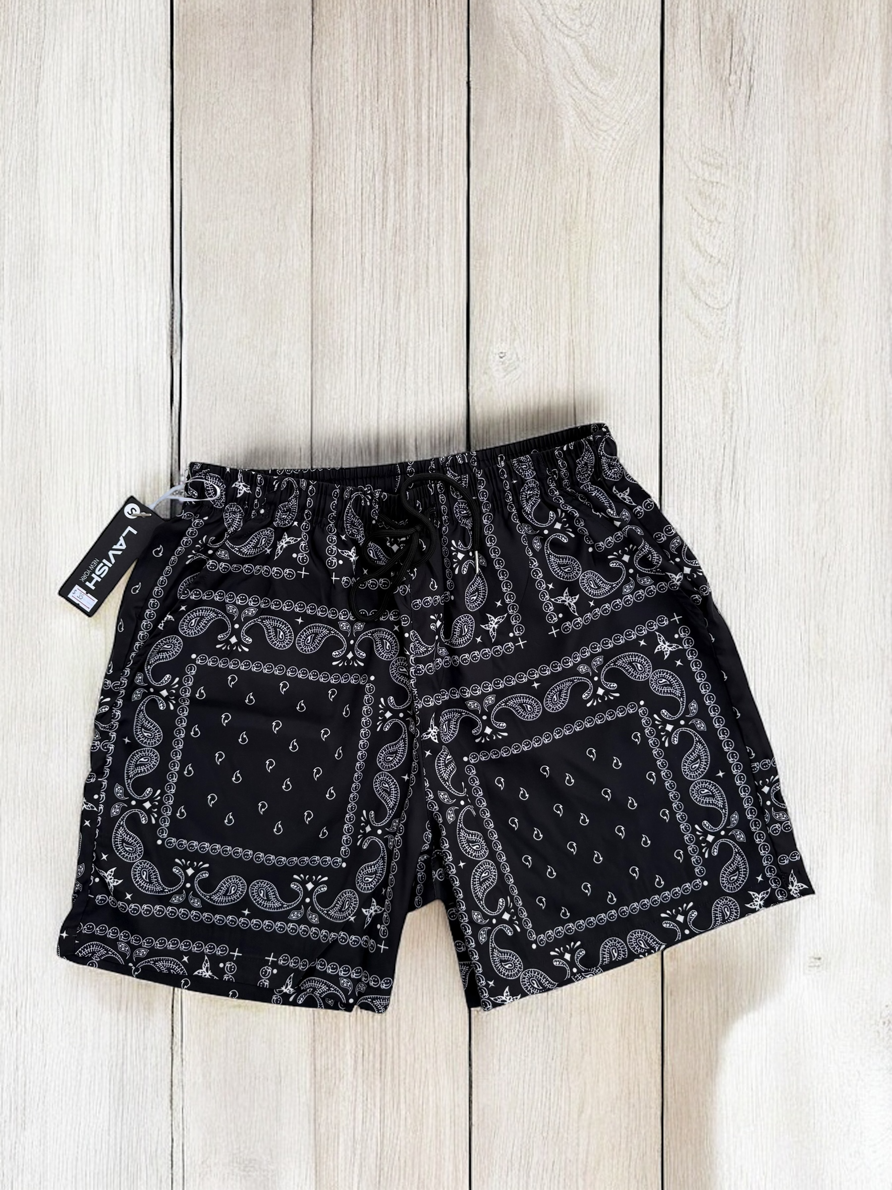 Black Paisley Shorts | MEN SHORTS | LAVISH NY | OUTFAIR | OUTFAIR