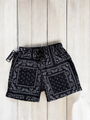 Black Paisley Shorts