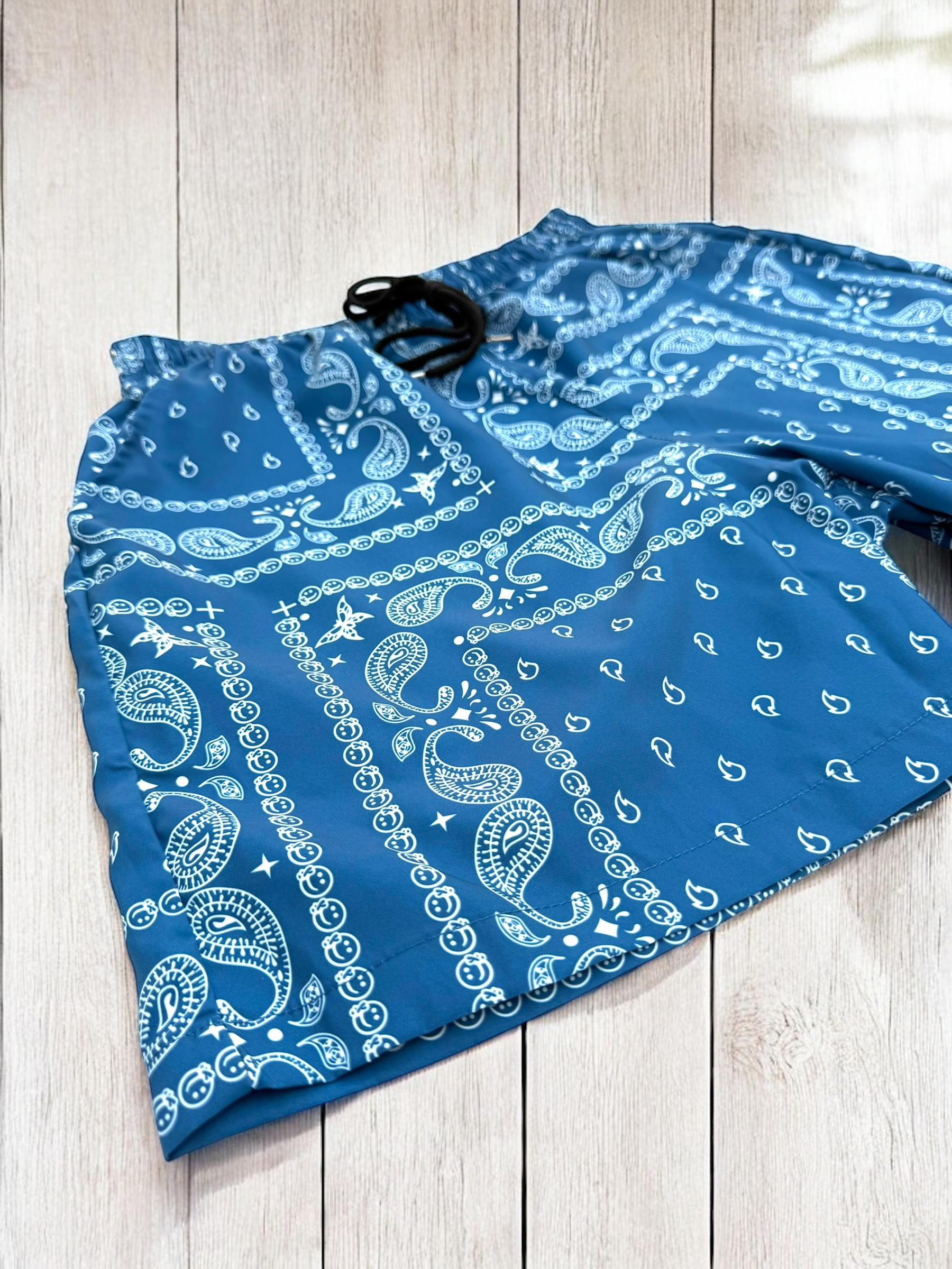 Denim Blue Paisley Shorts | MEN SHORTS | LAVISH NY | OUTFAIR | OUTFAIR