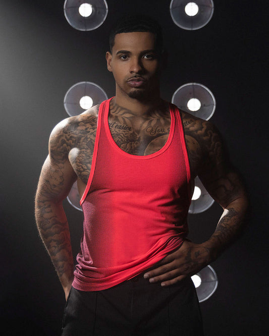 Super Bright Racerback Tank Neon Red - front view