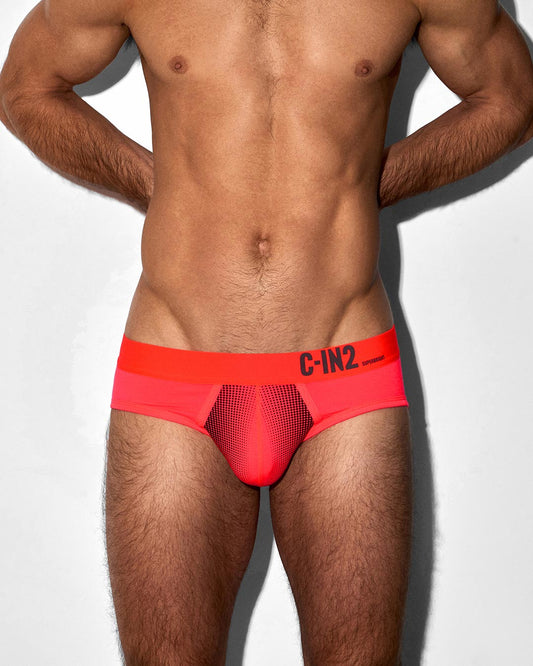 Super Bright Low Rise Brief Neon Red - back view