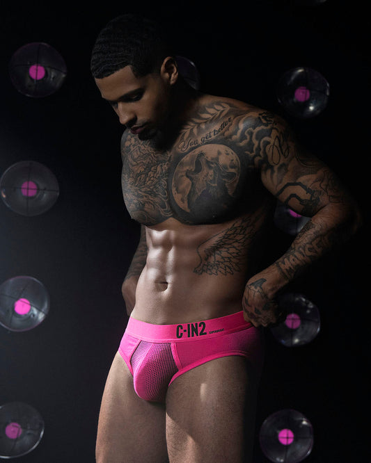 Super Bright Low Rise Brief Neon Pink - front view