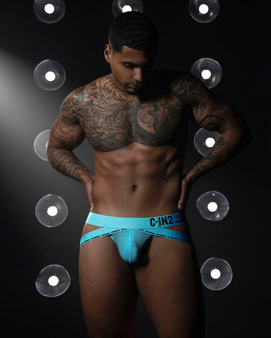Super Bright Jock Neon Blue - front view