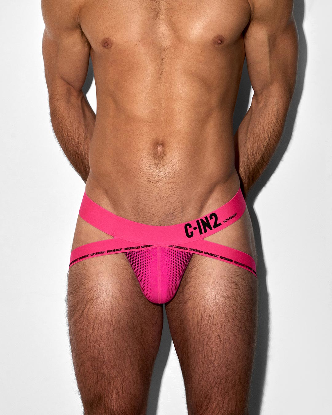 Super Bright Jock Neon Pink - back view