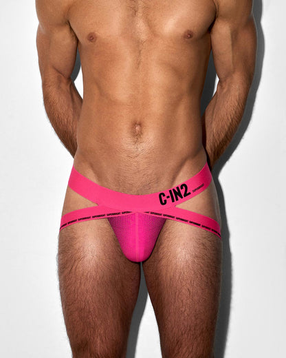 Super Bright Jock Neon Pink - back view