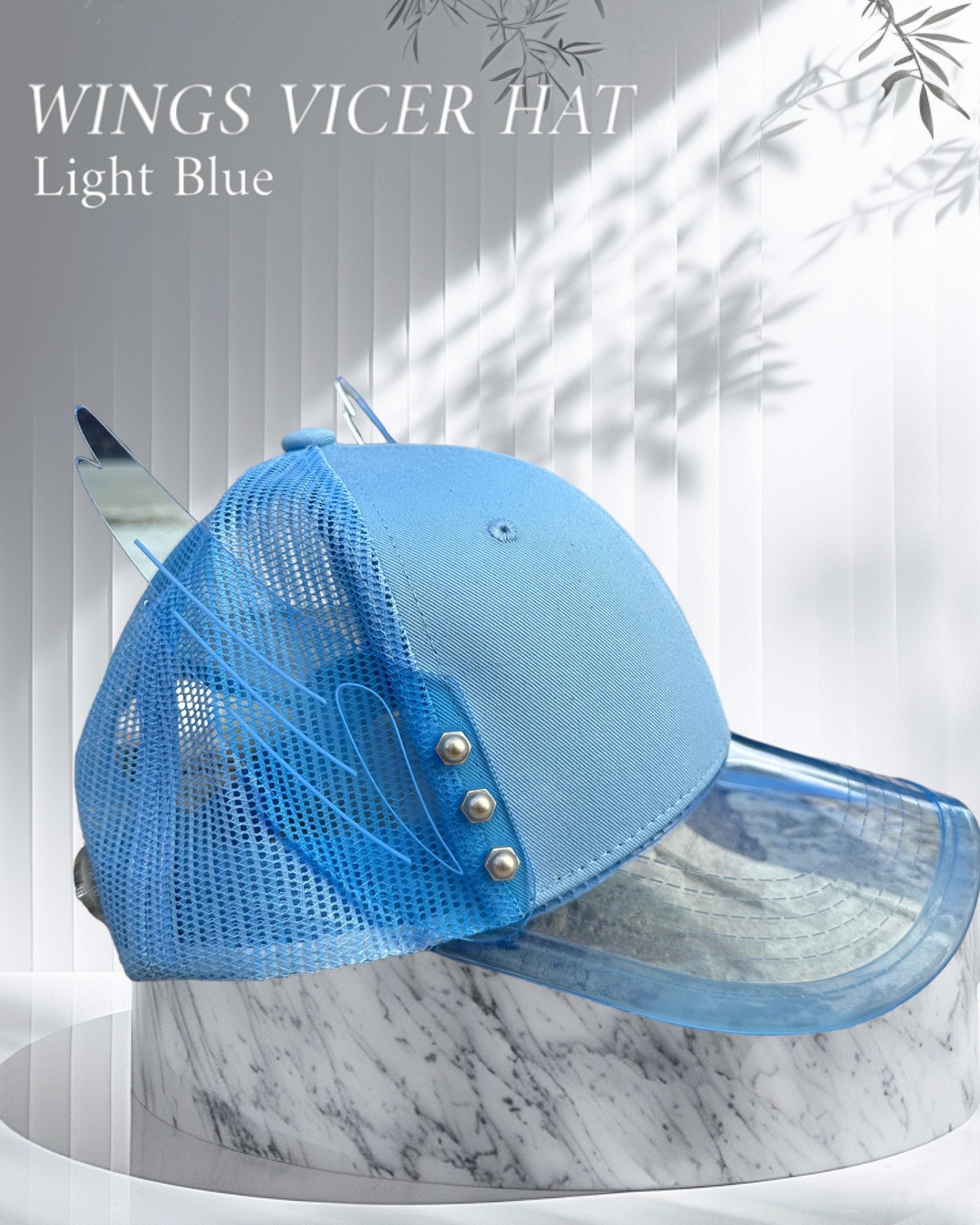 LIGHT BLUE WINGS VICER HAT | MEN ACCESSORIES | STRAPPING BOY NYC | OUTFAIR | OUTFAIR