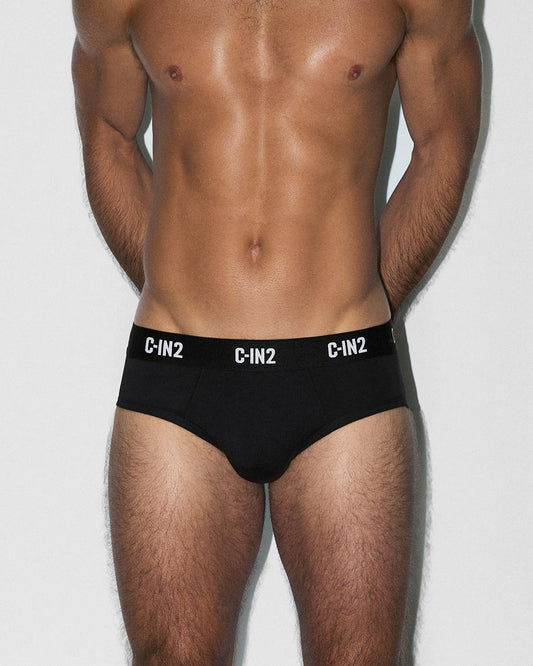 Multipack Premium Stretch 3-Pack Mid Rise Brief Black - back view