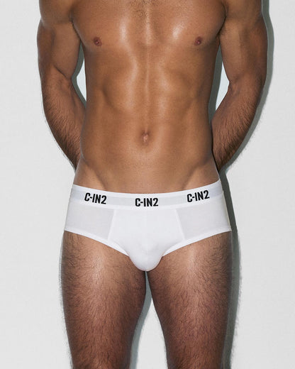 Multipack Premium Stretch 3-Pack Mid Rise Brief White - back view