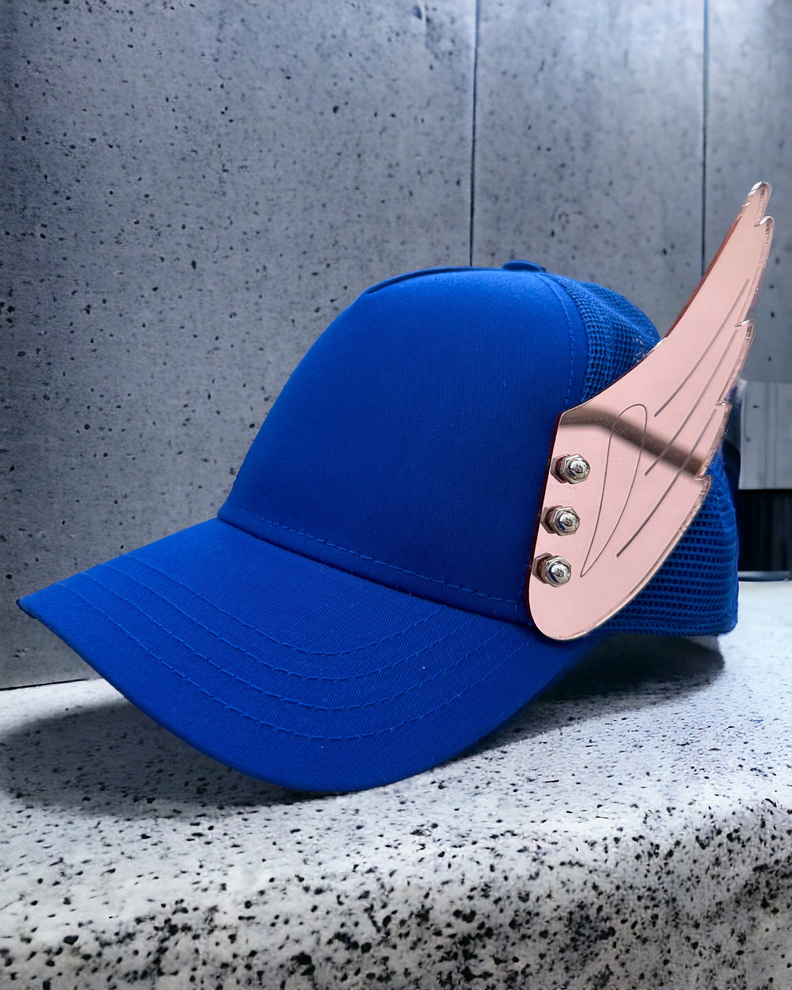 Copper Mirror Wings Blue Hat