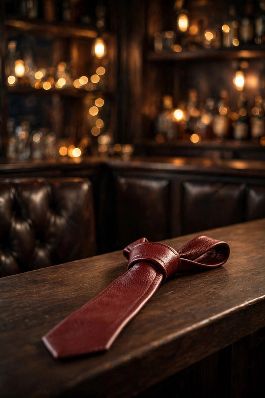 Classic Leather Tie, Black OR Color, single tone.