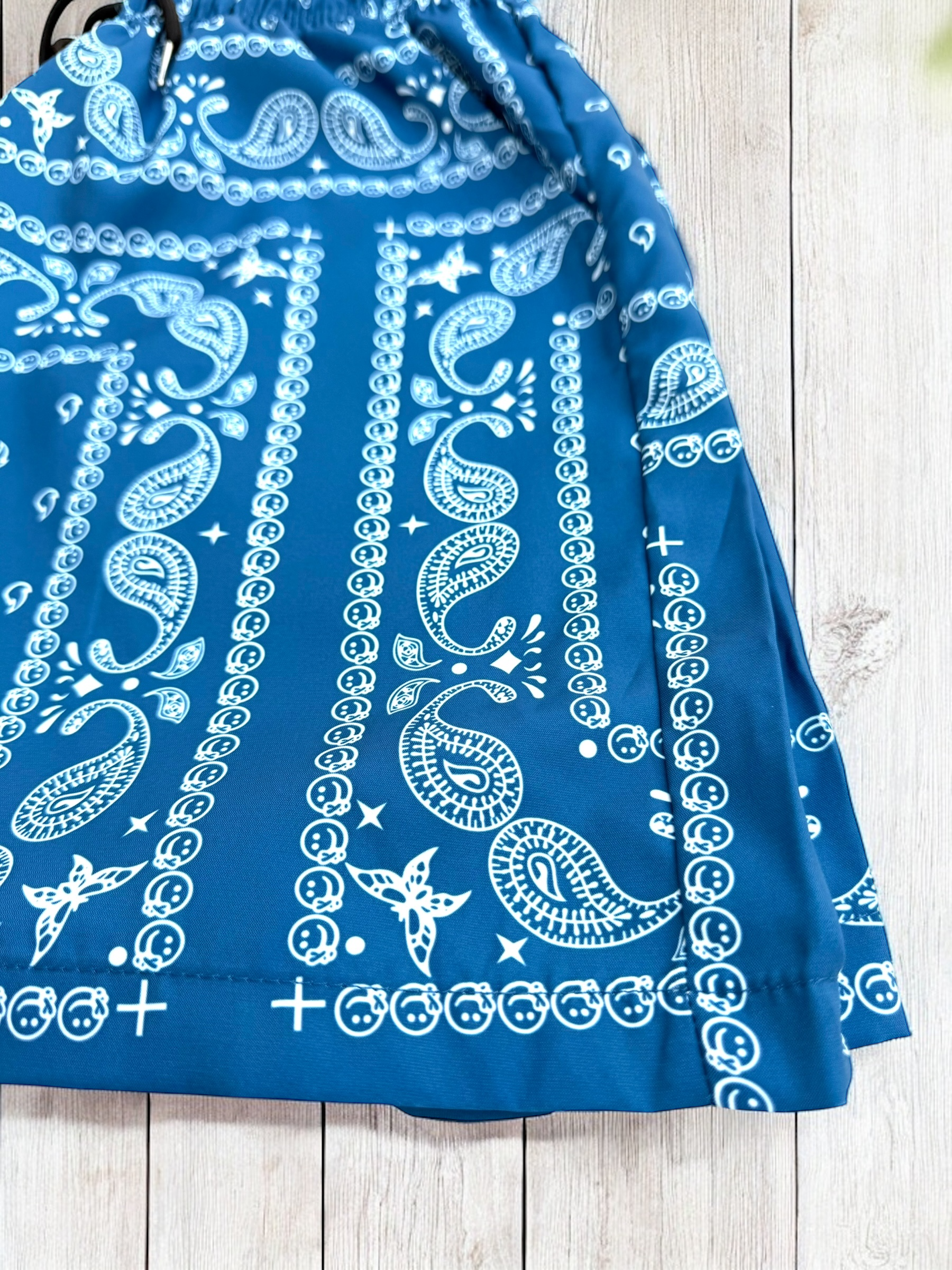 Denim Blue Paisley Shorts | MEN SHORTS | LAVISH NY | OUTFAIR | OUTFAIR