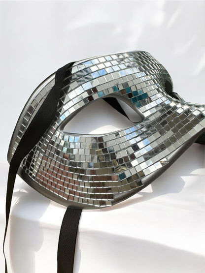 Silver Disco Ball Mask | MEN ACCESSORIES | LAVISH NY | OUTFAIR | OUTFAIR
