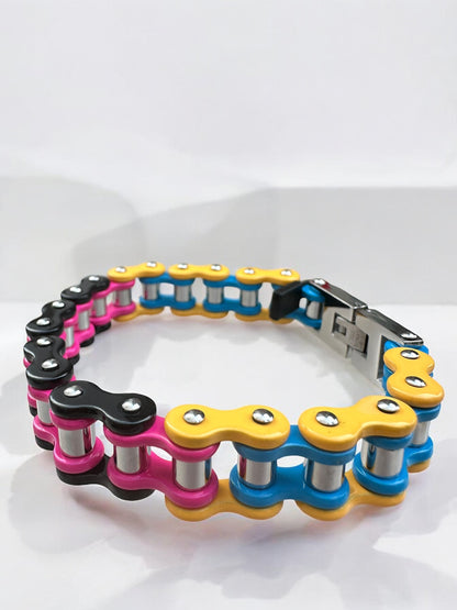 The Energy Stainless Steel Bike Chain Bracelet | MEN ACCESSORIES | LAVISH NY | OUTFAIR | OUTFAIR