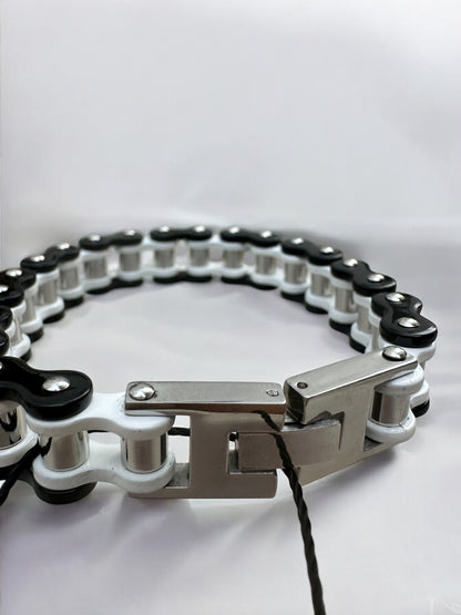 The Shadows Stainless Steel Bike Chain Bracelet | MEN ACCESSORIES | LAVISH NY | OUTFAIR | OUTFAIR