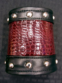 Alligator Hide Bracers (Studded Edges) - front view