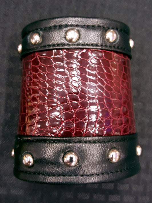 Alligator Hide Bracers (Studded Edges) - front view