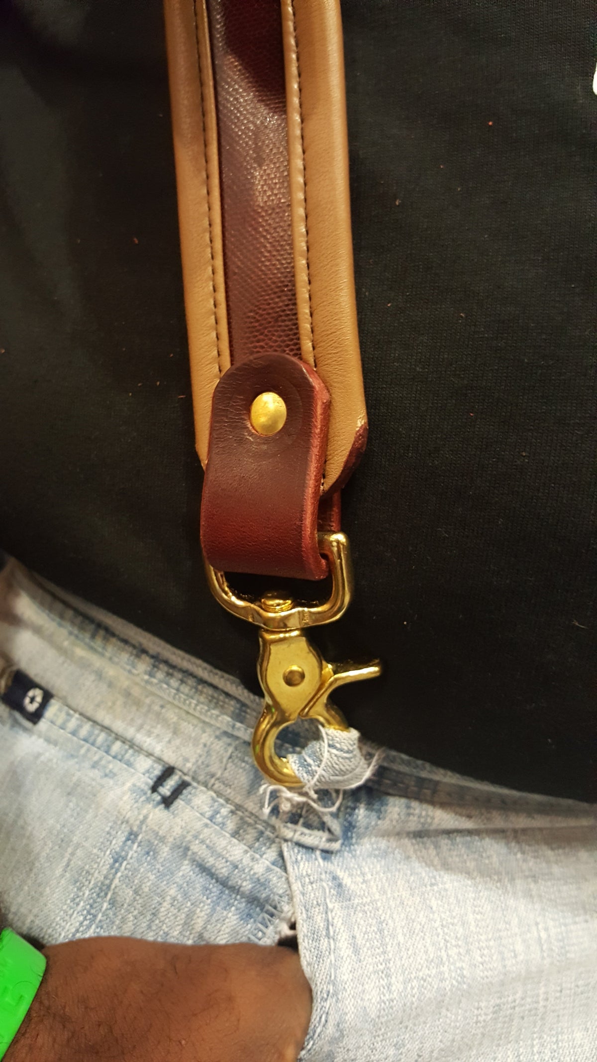 Karung Snakeskin Suspenders with Lambskin Edge - view 4