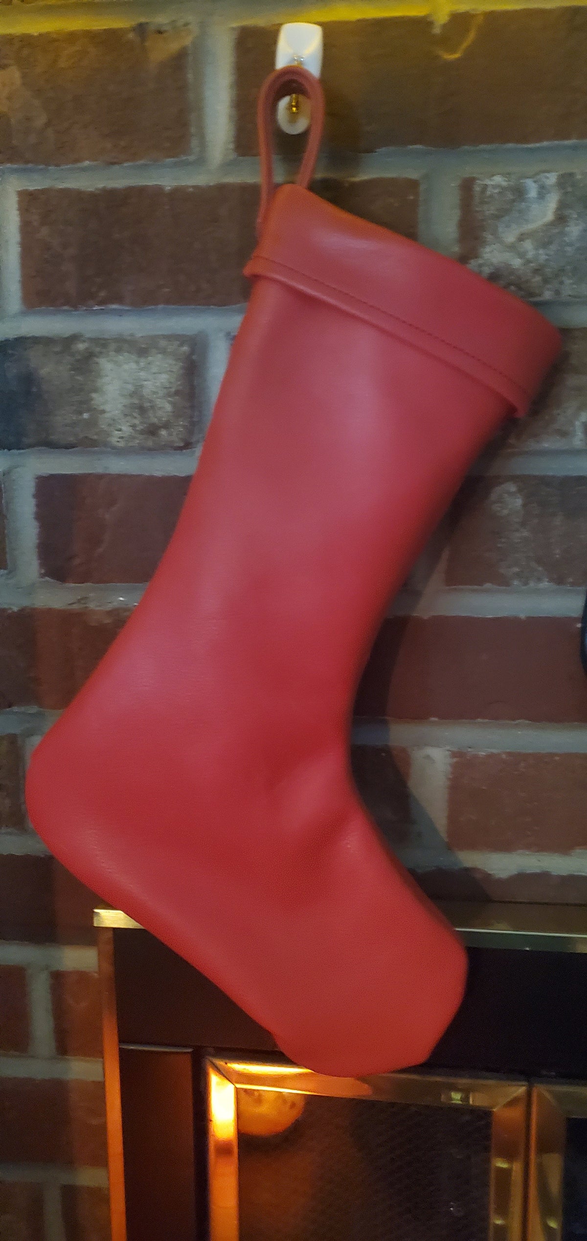 Leather Christmas Stockings - 100% Hand Made in the USA. Monogramming available. - view 5