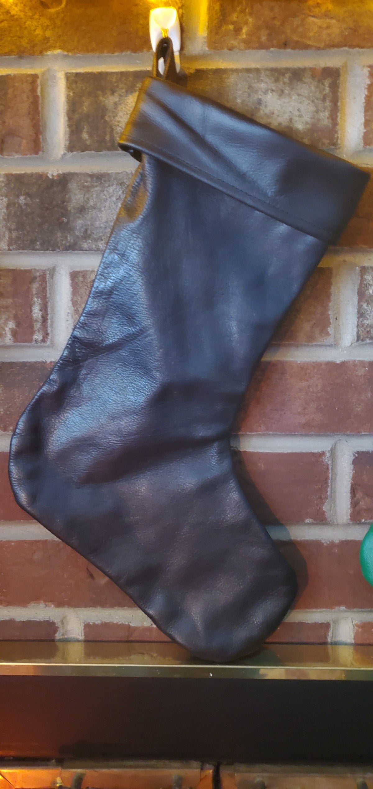 Leather Christmas Stockings - 100% Hand Made in the USA. Monogramming available. - view 6