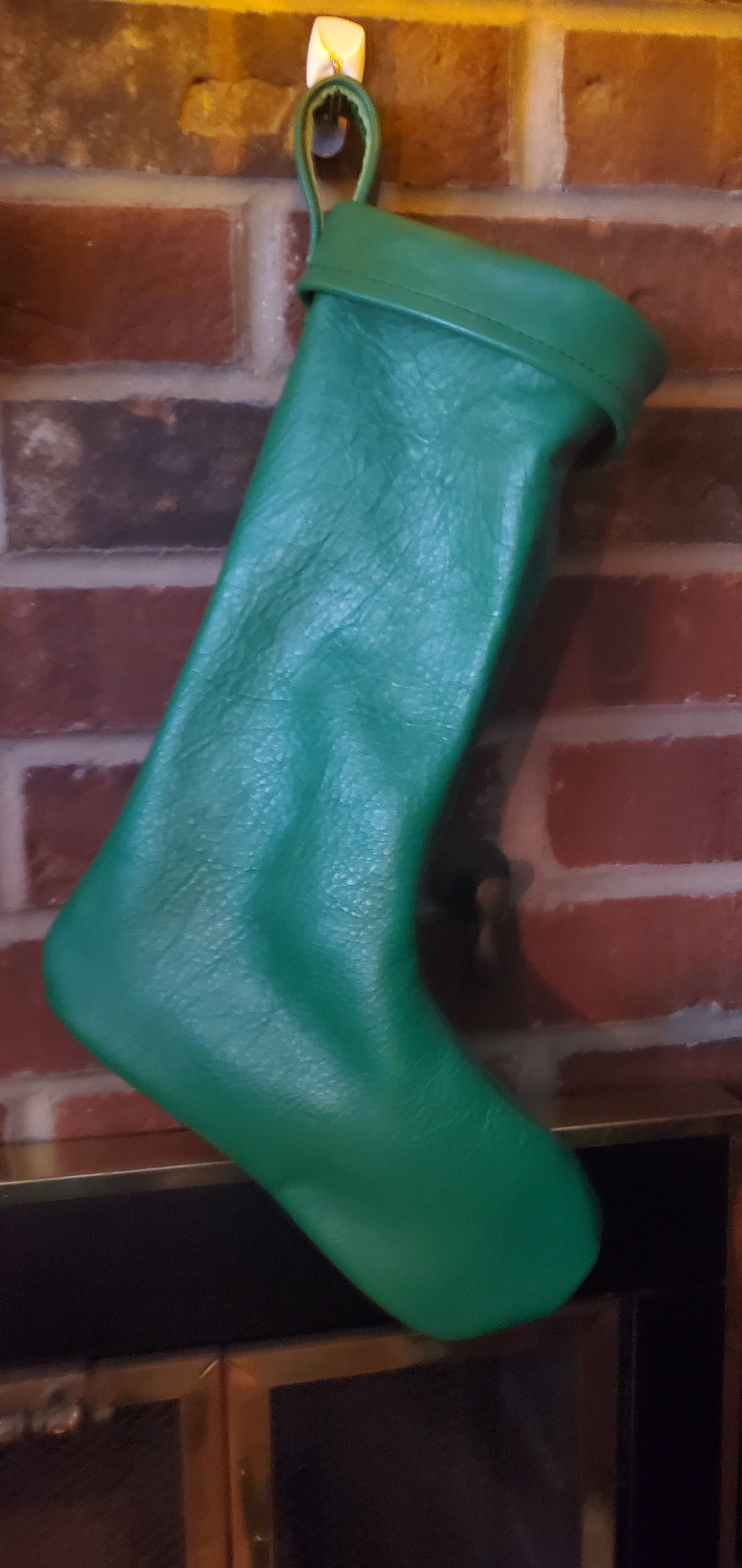 Leather Christmas Stockings - 100% Hand Made in the USA. Monogramming available. - view 7