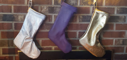 Leather Christmas Stockings - 100% Hand Made in the USA. Monogramming available. - view 3