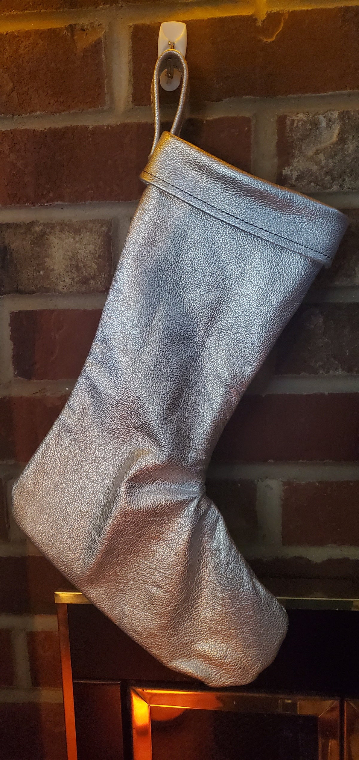 Leather Christmas Stockings - 100% Hand Made in the USA. Monogramming available. - view 8