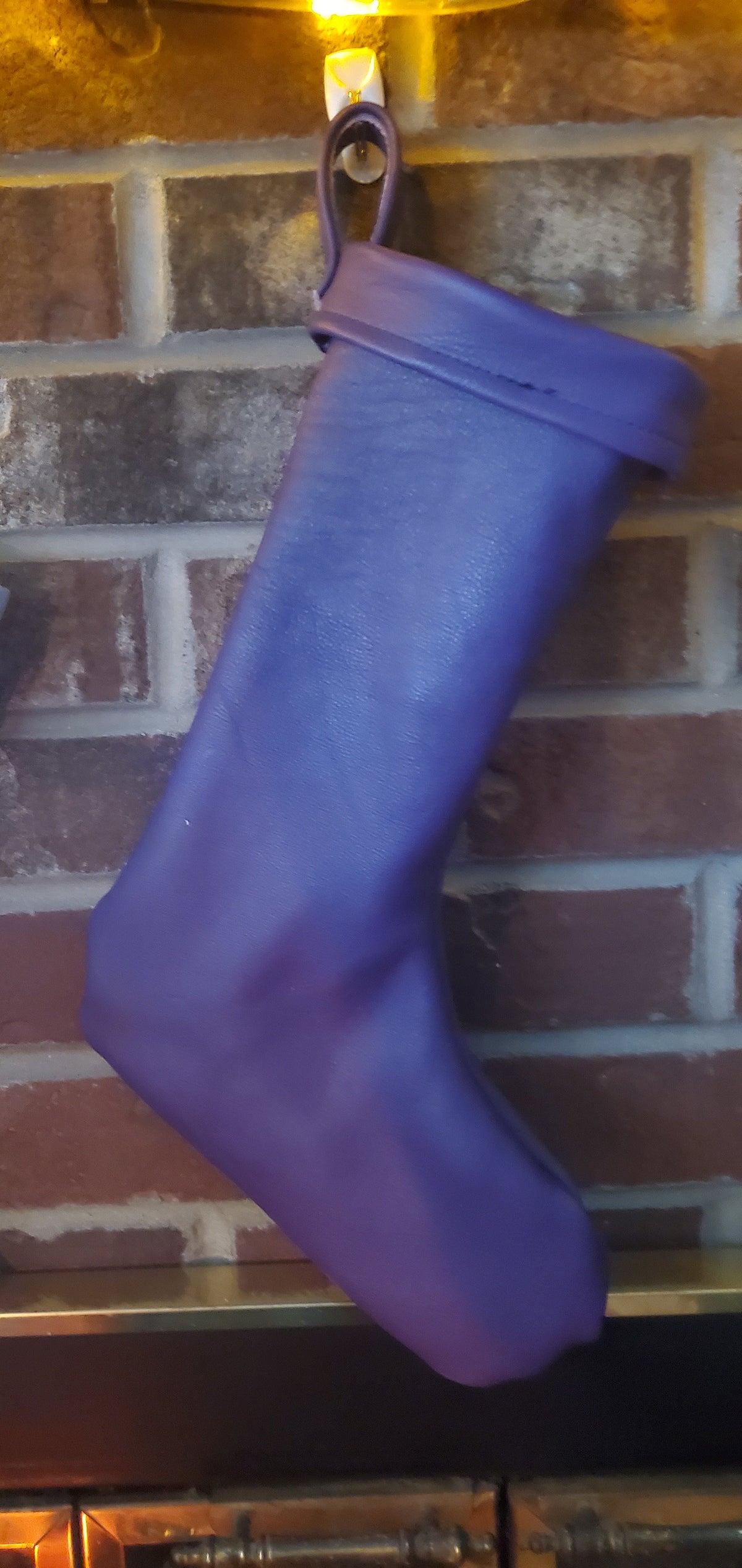 Leather Christmas Stockings - 100% Hand Made in the USA. Monogramming available. - view 9