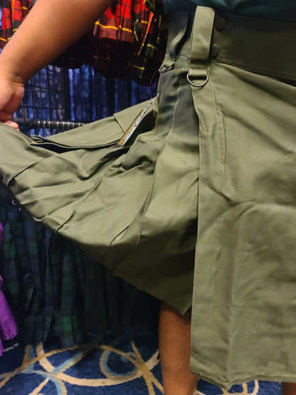 Utility Kilt in Olive Drab by KiltedBros - view 3