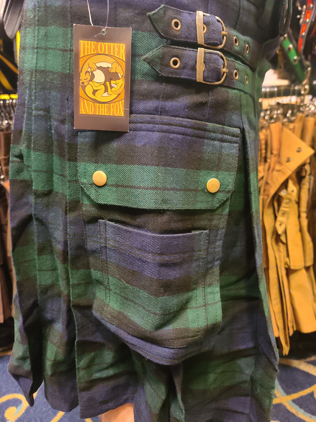 Black Watch Tartan Kilt by KiltedBros Hunter Green/Navy Blue Plaid - view 4