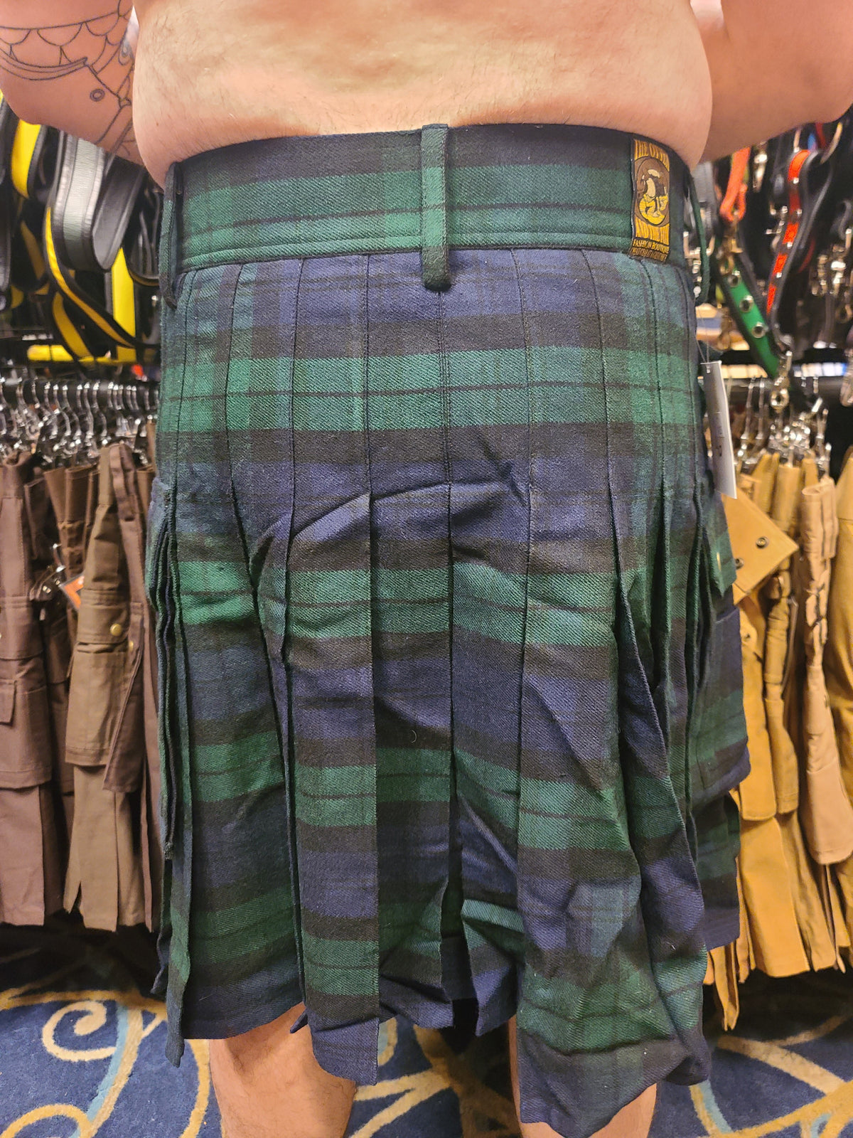 Black Watch Tartan Kilt by KiltedBros Hunter Green/Navy Blue Plaid - view 5