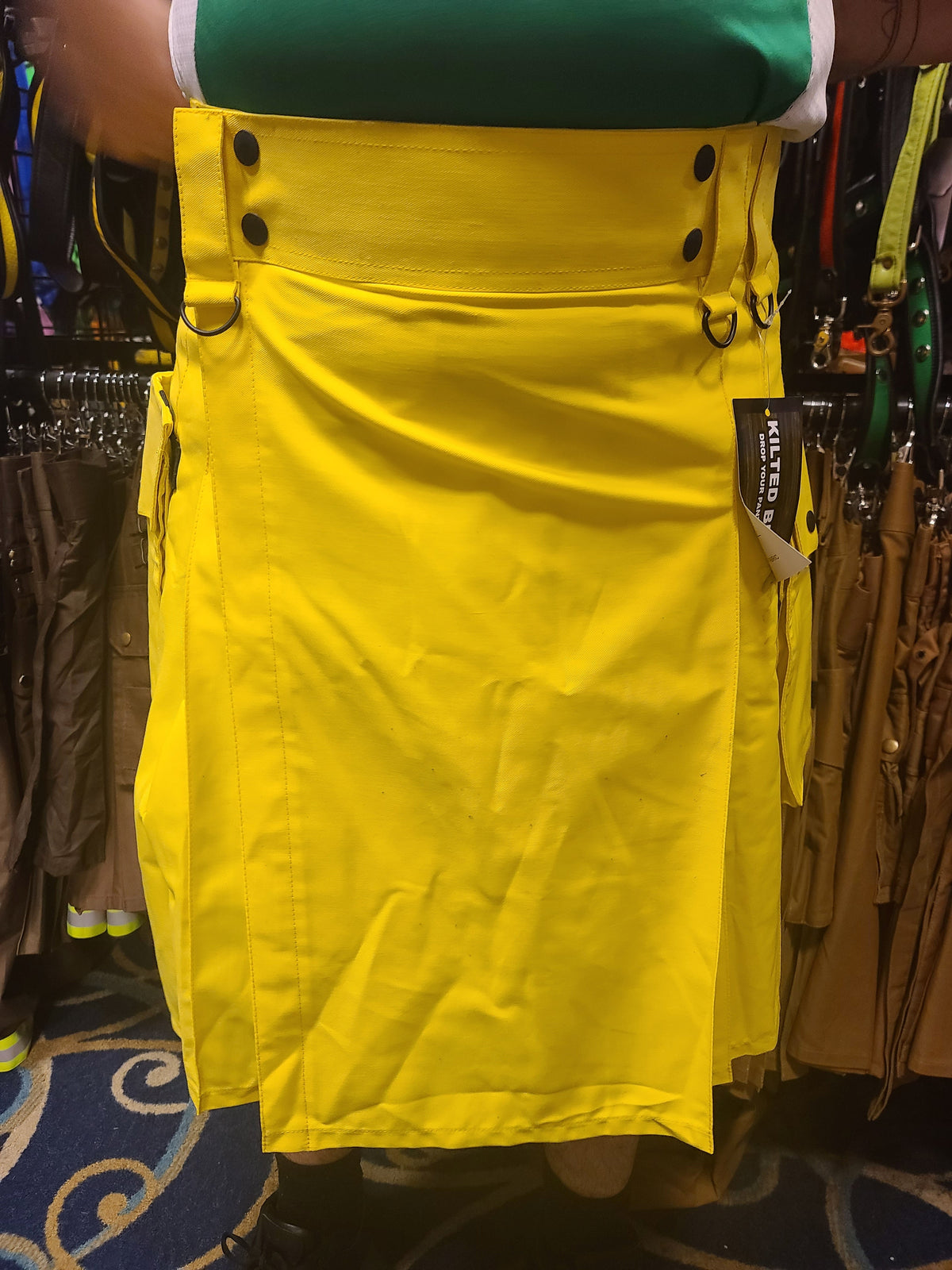 Utility Kilt in Yellow by KiltedBros - front view