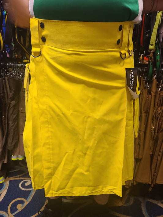 Utility Kilt in Yellow by KiltedBros - front view