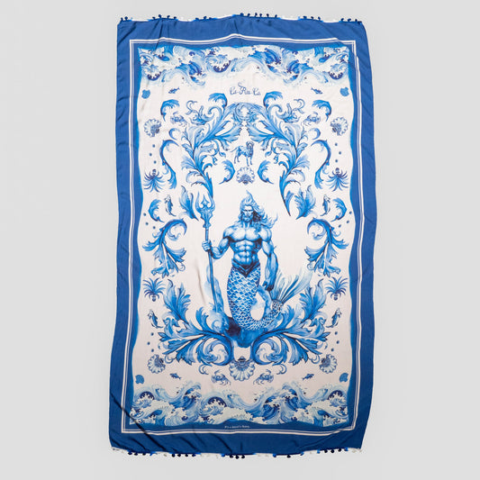 REI NETUNO 🧜🏽‍♀️ Canga de Praia- Brazilian Beach Towel (Sarong / Pareo)