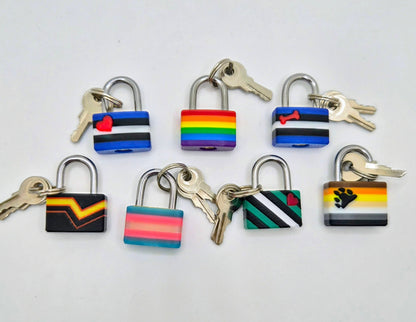 Small Padlock & Cover – Custom Kink Collar Lock, Keyed Alike Options, Glow & Pride Styles
