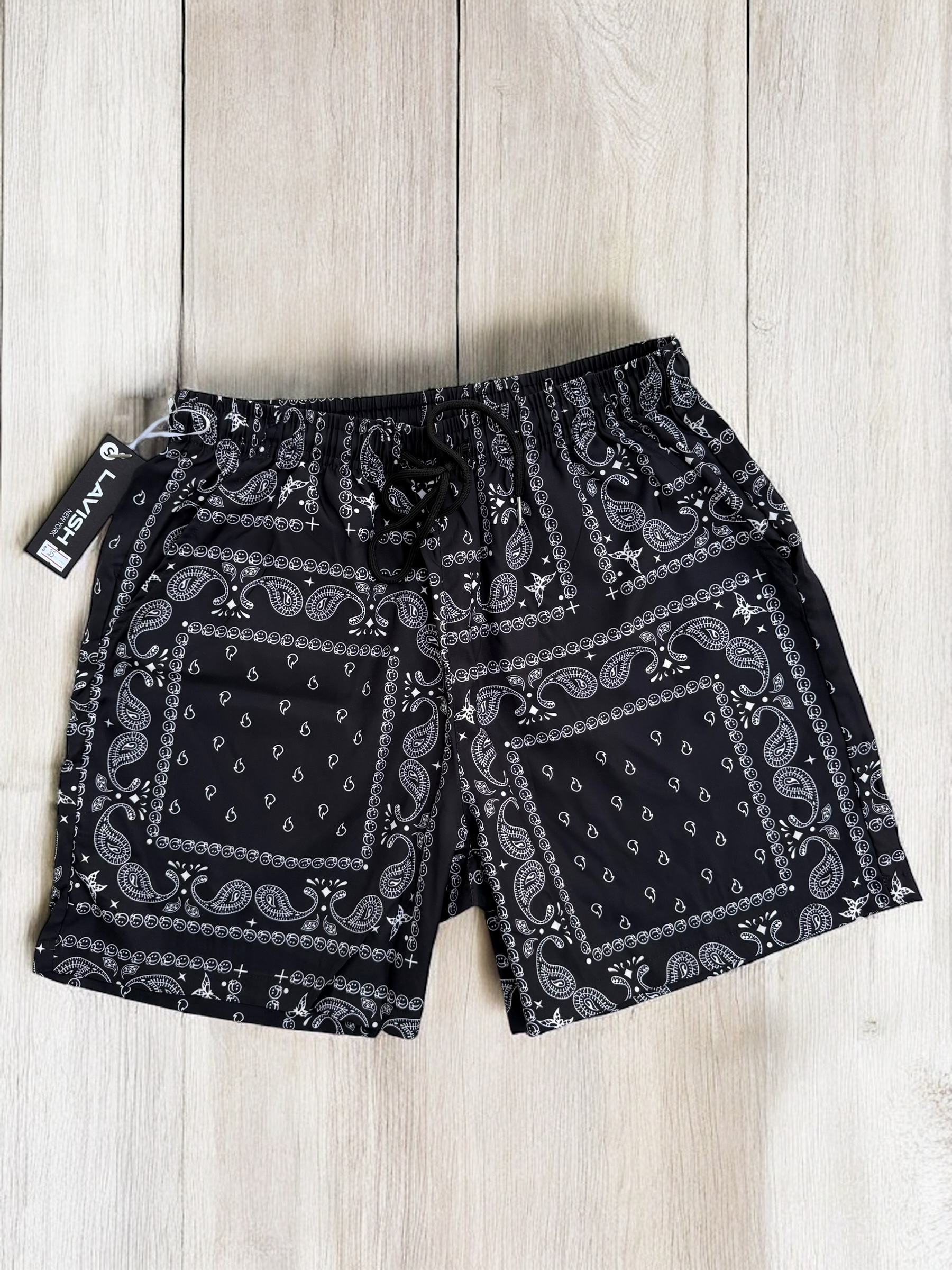 Black Paisley Shorts | MEN SHORTS | LAVISH NY | OUTFAIR | OUTFAIR