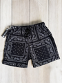 Black Paisley Shorts