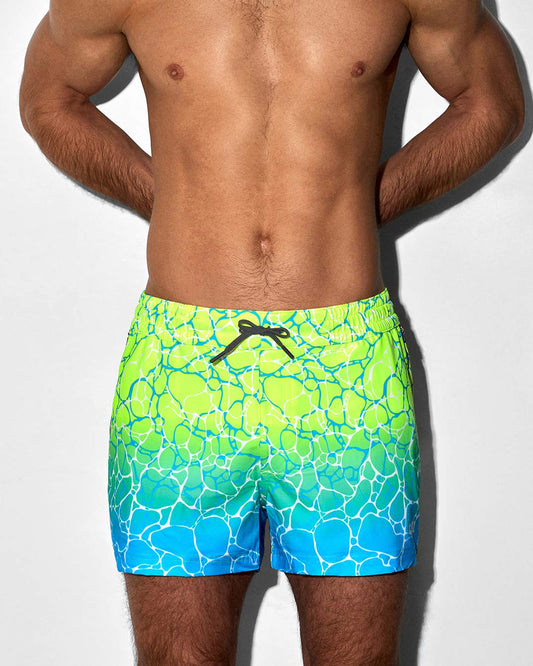 Swim Shorts Acqua Yellow - back view