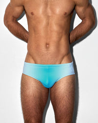 Swim Brief Super Bright Halftone Neon Blue - front view