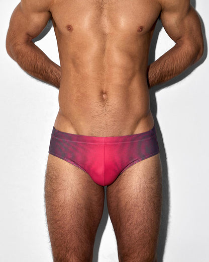Swim Brief Super Bright Halftone Neon Red - back view