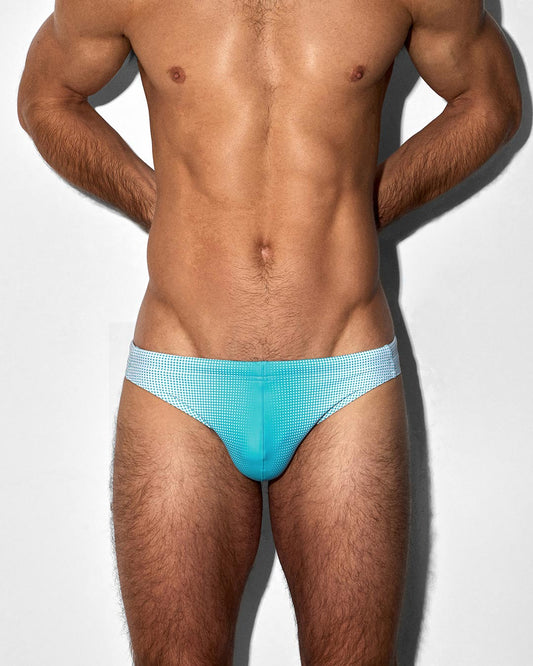 Swim Tanga Super Bright Halftone Neon Blue - back view