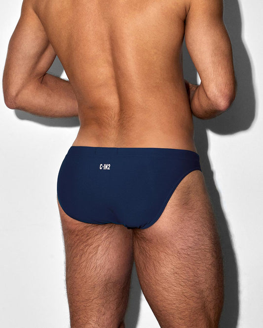 Swim Tanga Solid Navy - back view