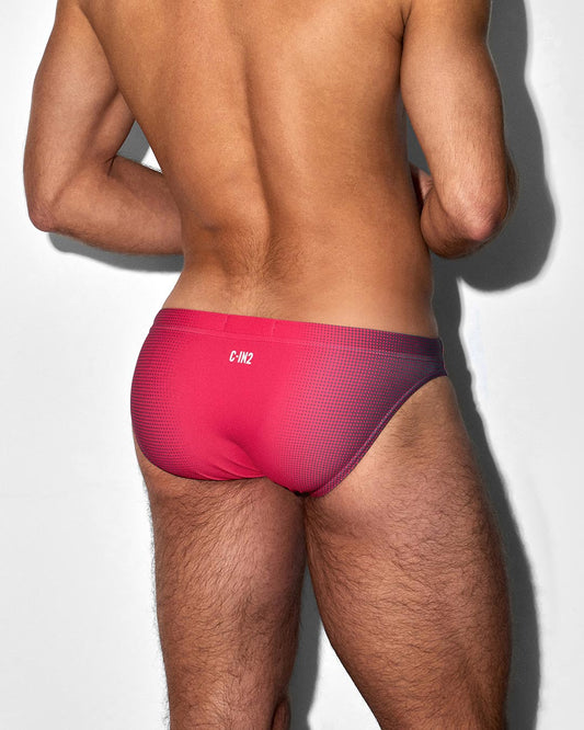Swim Tanga Super Bright Halftone Neon Red - back view