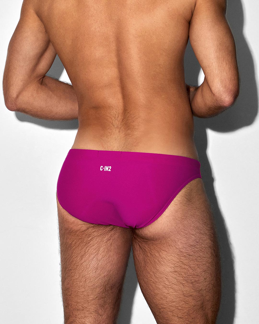 Swim Tanga Solid Raspberry Pink - back view
