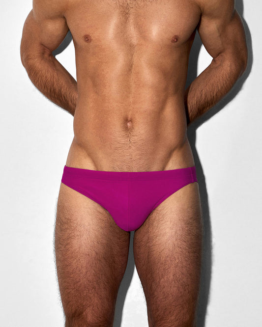 Swim Tanga Solid Raspberry Pink - front view
