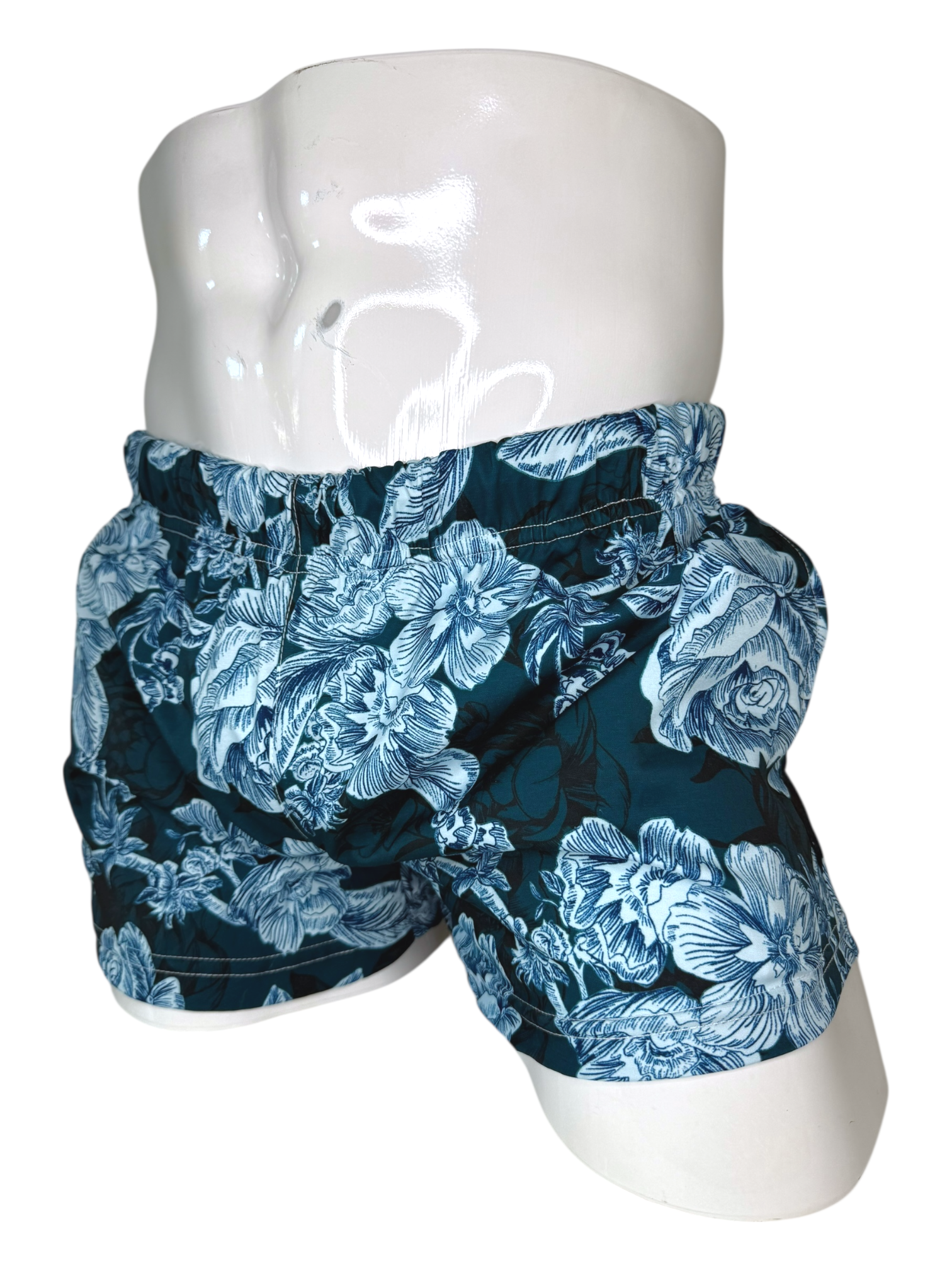 Teal Flower Shorts