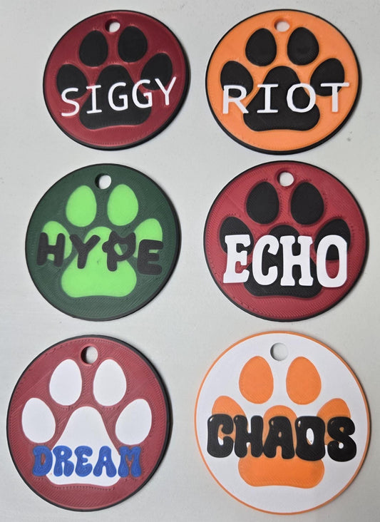 High Tech 3D Printed Puppy Paw Name Badge - view 1